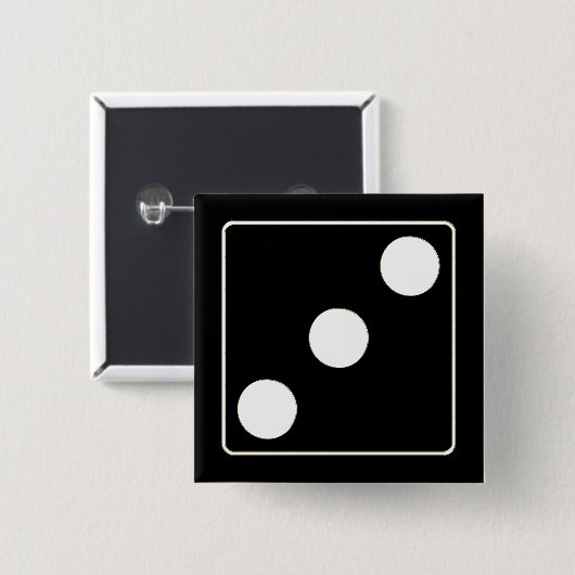 DICE Nummer der Pips weiß 3 + Ihr Backgr. Button (Vorne & Hinten)