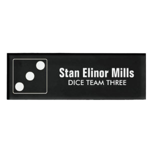 DICE Nummer der Pips weiß 3 + Ihr Backgr. Idee Namenschild