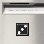 DICE Nummer der Pips weiß 3 + Ihr Backgr. Magnet (In Situ (Geschirrspüler))