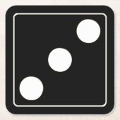 DICE Nummer der Pips weiß 3 + Ihr Backgr. Rechteckiger Pappuntersetzer (Vorderseite)