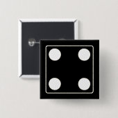 DICE Nummer der Pips weiß 4 + Ihr Backgr. Button (Vorne & Hinten)