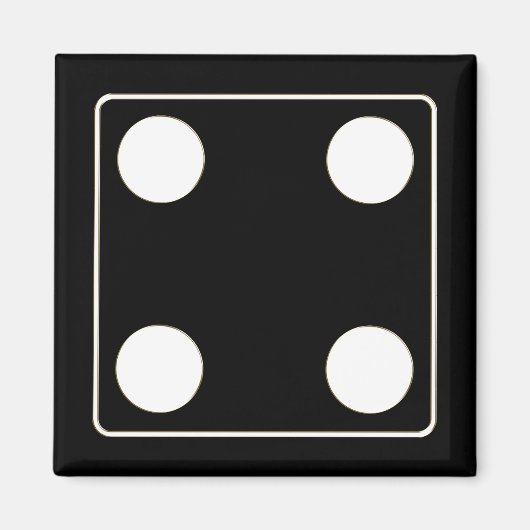 DICE Nummer der Pips weiß 4 + Ihr Backgr. Magnet (Vorne)