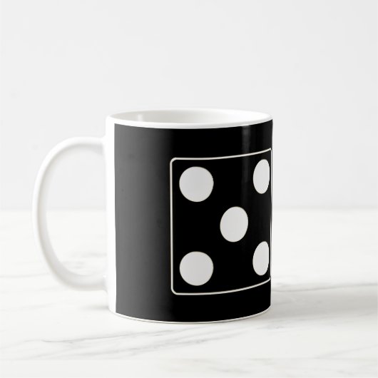 DICE Nummer der Pips weiß 5 & 2 + Ihre Ideen Kaffeetasse (Links)