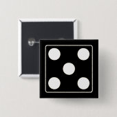 DICE Nummer der Pips weiß 5 + Ihr Backgr. Button (Vorne & Hinten)