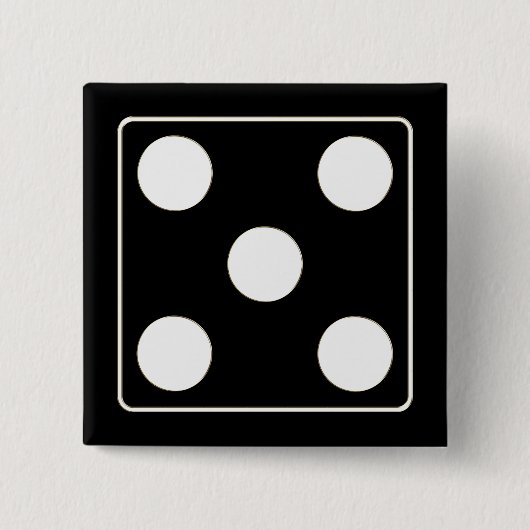 DICE Nummer der Pips weiß 5 + Ihr Backgr. Button (Vorderseite)