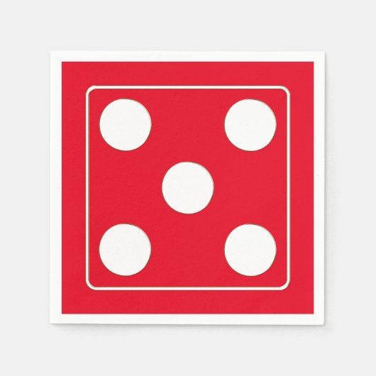 DICE Nummer der Pips weiß 5 + Ihr Backgr. Serviette (Vorderseite)