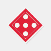 DICE Nummer der Pips weiß 5 + Ihr Backgr. Serviette (Ecke)