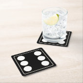 DICE Nummer der Pips weiß 6 + Ihr Backgr. Rechteckiger Pappuntersetzer (Vor Ort)