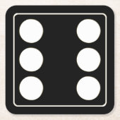 DICE Nummer der Pips weiß 6 + Ihr Backgr. Rechteckiger Pappuntersetzer (Vorderseite)