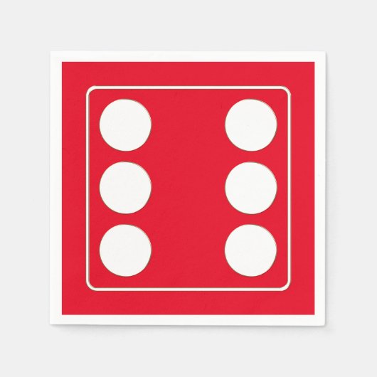 DICE Nummer der Pips weiß 6 + Ihr Backgr. Serviette (Vorderseite)
