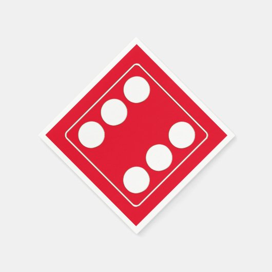 DICE Nummer der Pips weiß 6 + Ihr Backgr. Serviette (Ecke)