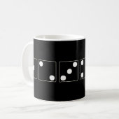 DICE Nummer der Pips weiß + Ihr Backgr. Ideen Kaffeetasse (Vorderseite Links)