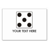 DICE-Nummern 5 + Ihr Text Tischnummer (Vorderseite)