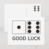 DICE-Nummern der Pips 1 + 6 + Ihr Text Postkarte (Vorne/Hinten)