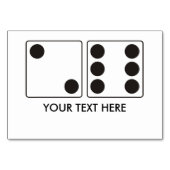 DICE-Nummern der Pips 2 + 6 + Ihr Text Tischnummer (Vorderseite)