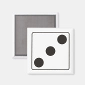 DICE-Nummern der Pips 3 + Ihr Backgr. Magnet (Vorderseite/Rückseite)