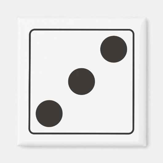 DICE-Nummern der Pips 3 + Ihr Backgr. Magnet (Vorne)