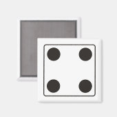 DICE-Nummern der Pips 4 + Ihr Backgr. Magnet (Vorderseite/Rückseite)