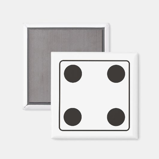 DICE-Nummern der Pips 4 + Ihr Backgr. Magnet (Vorderseite/Rückseite)