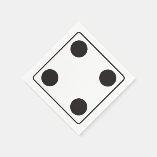 DICE-Nummern der Pips 4 + Ihr Backgr. Serviette (Ecke)
