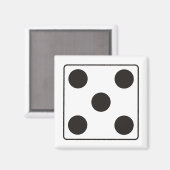 DICE-Nummern der Pips 5 + Ihr Backgr. Magnet (Vorderseite/Rückseite)