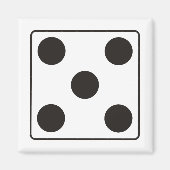 DICE-Nummern der Pips 5 + Ihr Backgr. Magnet (Vorne)