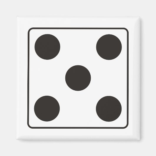 DICE-Nummern der Pips 5 + Ihr Backgr. Magnet (Vorne)