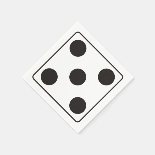 DICE-Nummern der Pips 5 + Ihr Backgr. Serviette (Ecke)
