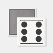 DICE-Nummern der Pips 6 + Ihr Backgr. Magnet (Vorderseite/Rückseite)