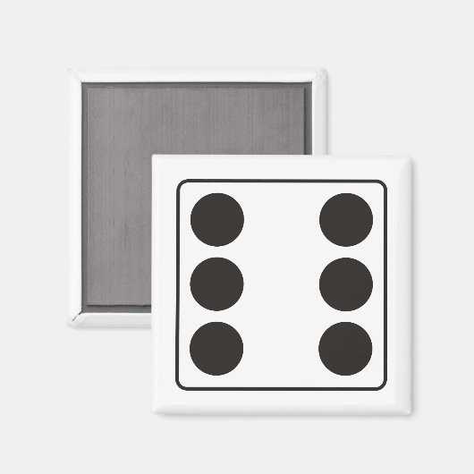 DICE-Nummern der Pips 6 + Ihr Backgr. Magnet (Vorderseite/Rückseite)