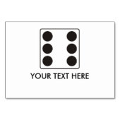 DICE-Nummern der Pips 6 + Ihr Text Tischnummer (Rückseite)