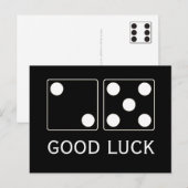 DICE-Nummern der Pips weiß 5 & 2 + Ihr Text Postkarte (Vorne/Hinten)