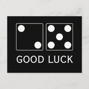 DICE-Nummern der Pips weiß 5 & 2 + Ihr Text Postkarte