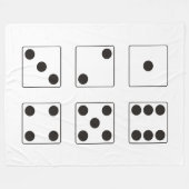DICE-Nummern + Ihre Backgr Farbe & Ideen Fleecedecke (Vorderseite (Horizontal))