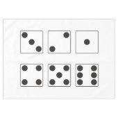 DICE-Nummern + Ihre Backgr Farbe & Ideen Tischdecke (Vorderseite (Horizontal))