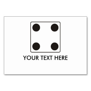 DICE-Nummern von Pips 4 + Ihr Text Tischnummer