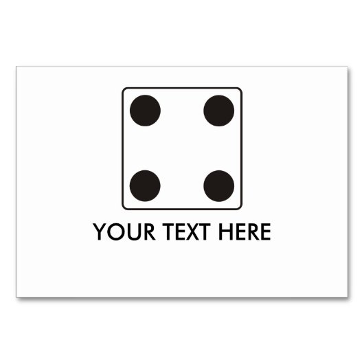 DICE-Nummern von Pips 4 + Ihr Text Tischnummer (Rückseite)