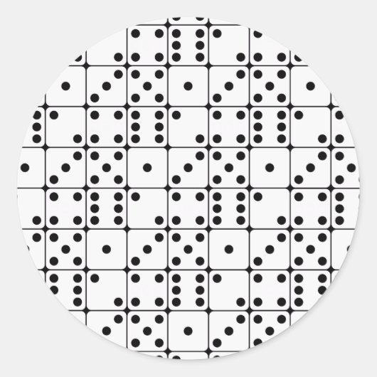 DICE PATTERN RUNDER AUFKLEBER (Vorderseite)