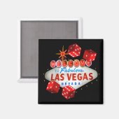 Dice Players Lucky Las Vegas Magnet (Vorderseite/Rückseite)