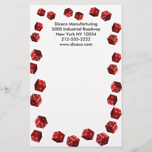 Dice Players Stationery Briefpapier (Vorderseite)