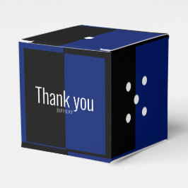 Dice polka dots würfeln Muster blau & schwarz Geschenkschachtel