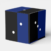 Dice polka dots würfeln Muster blau & schwarz Geschenkschachtel (Rückseite)