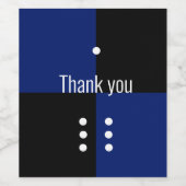 Dice polka dots würfeln Muster blau & schwarz Weinetikett (Einzelnes Label)