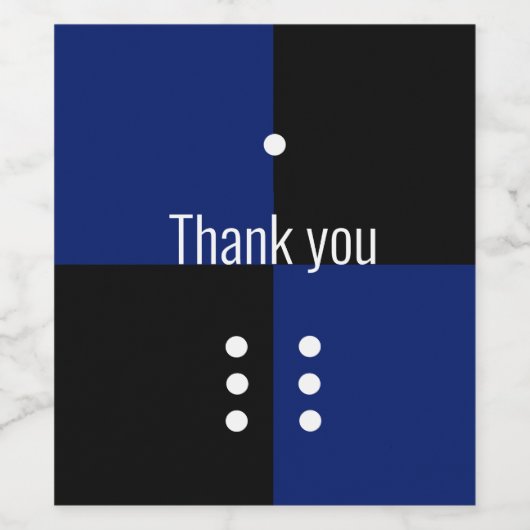 Dice polka dots würfeln Muster blau & schwarz Weinetikett (Einzelnes Label)