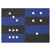 Dice polka Punkt blau/schwarz Tischdecke (Vorderseite (Horizontal))