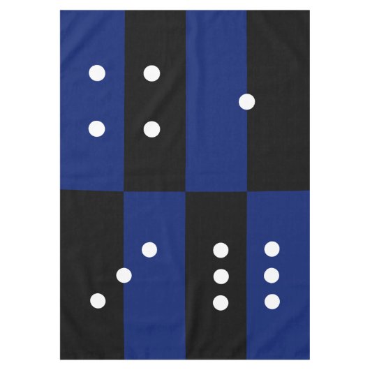 Dice polka Punkt blau/schwarz Tischdecke (Vorderseite)