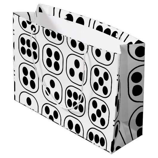 Dice Roll Birthday Party Große Geschenktüte (Rückseite Schrägansicht)