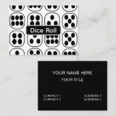 Dice Roll Play Game Visitenkarte (Vorne/Hinten)