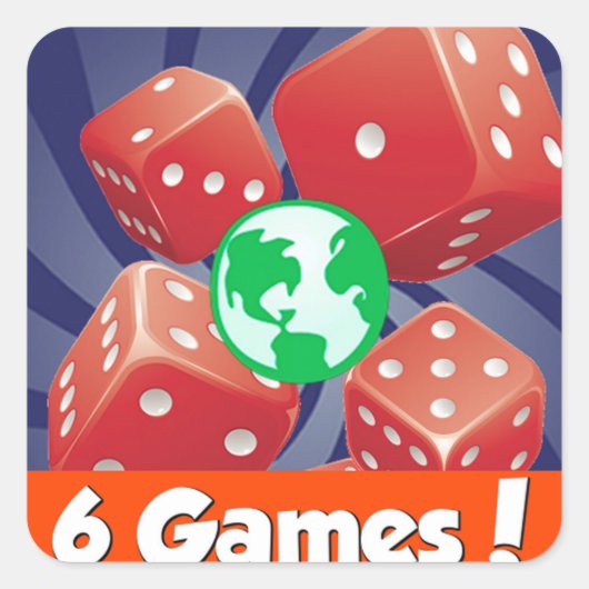 Dice World Stickers! Quadratischer Aufkleber (Vorderseite)