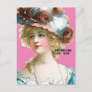 DICH AN DENKENDE VIKTORIANISCHE DAME Postkarte